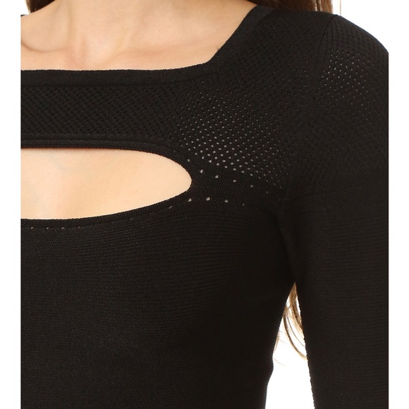CUSHNIE ET OCHS CROPPED SLASHED KNIT TOP, SZ S BLACK - Picture 3 of 15